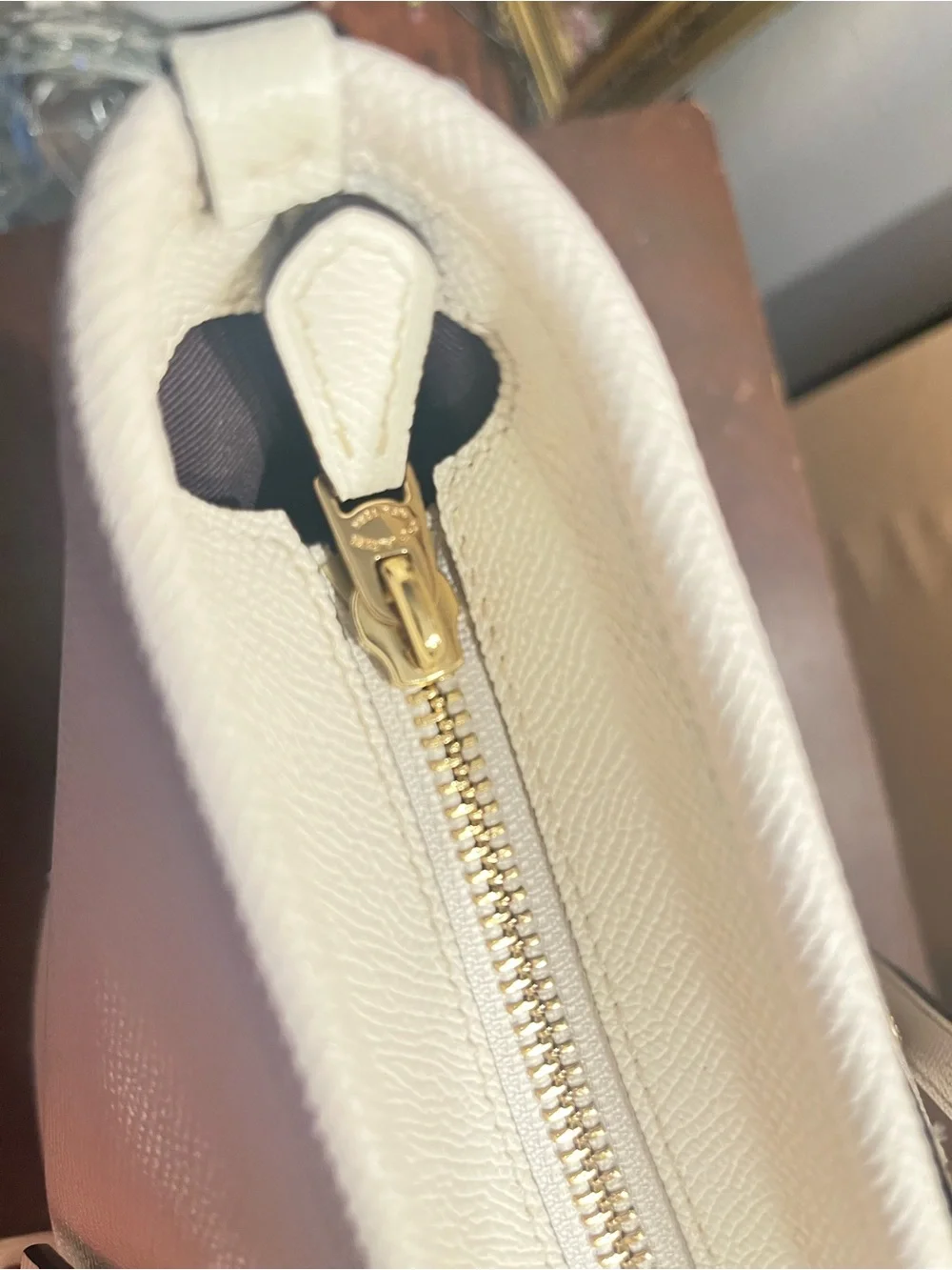 Coach Cream Leather Tote with Stud Embellishments